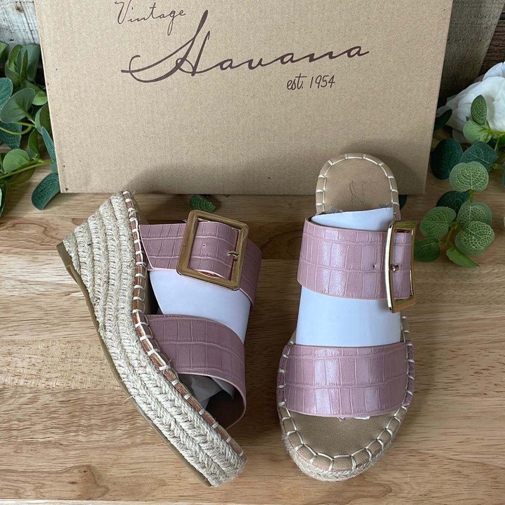 Vintage Havana Pink Wedge Sandal 5.5M